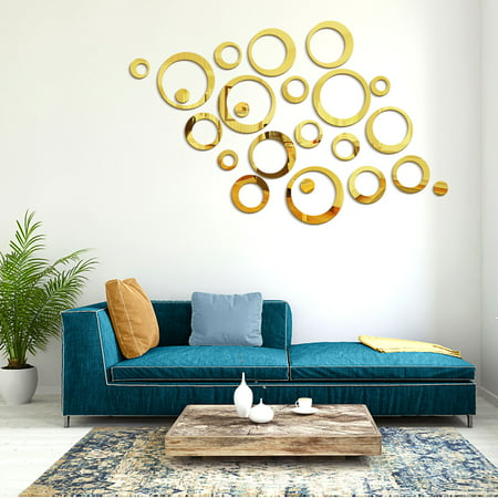 3D Circle Mirror Wall Sticker Removable Decal Acrylic Art Mural Home Decor